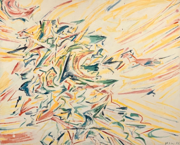 Claudio Olivieri, 1966, ST, olio su carta intelata, 140x180cm