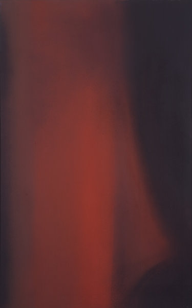 Claudio Olivieri, 1973, Rosso Lungo, olio su tela, 250x150cm